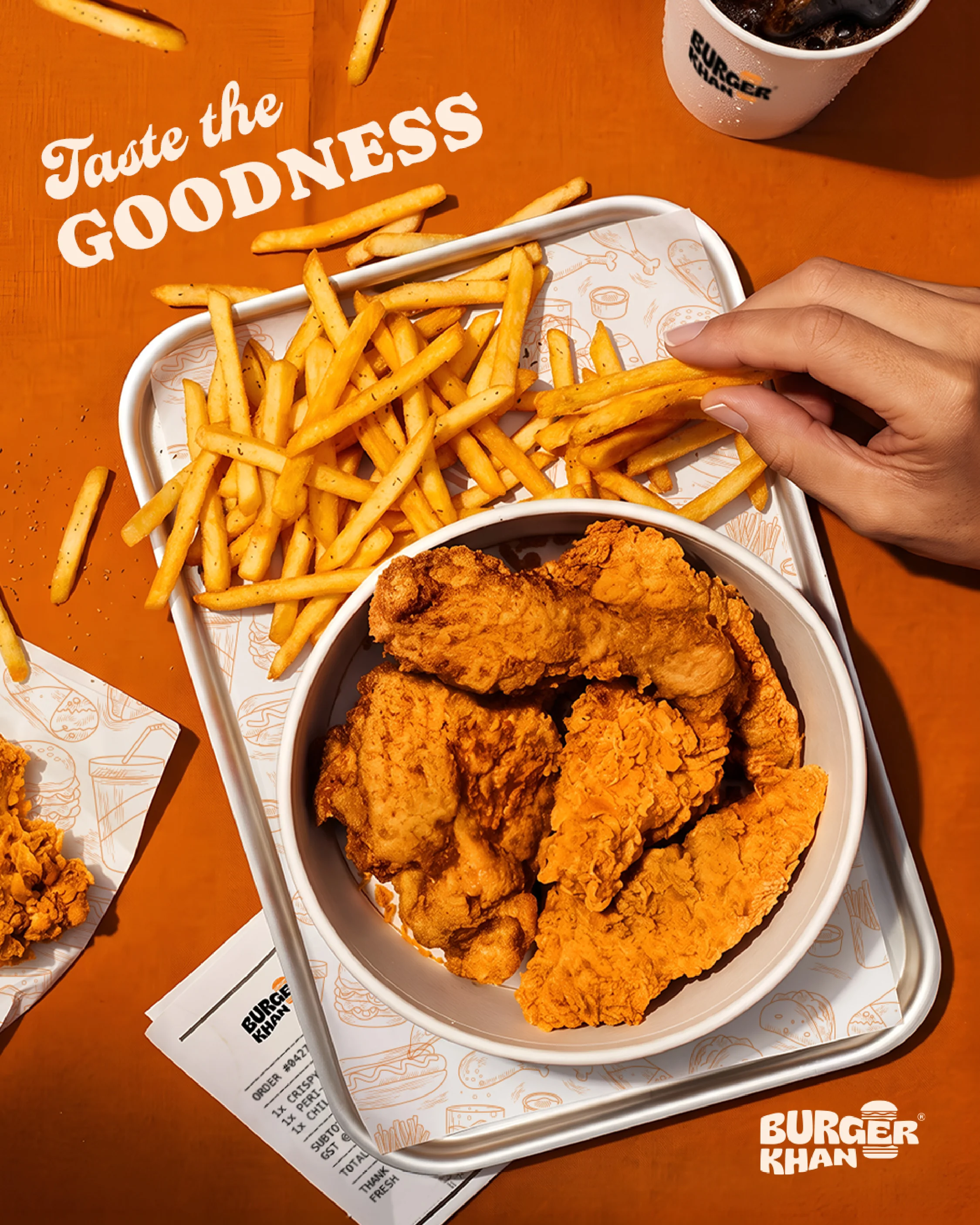 Taste The Goodness - Crispy Chicken Bucket with French Fries