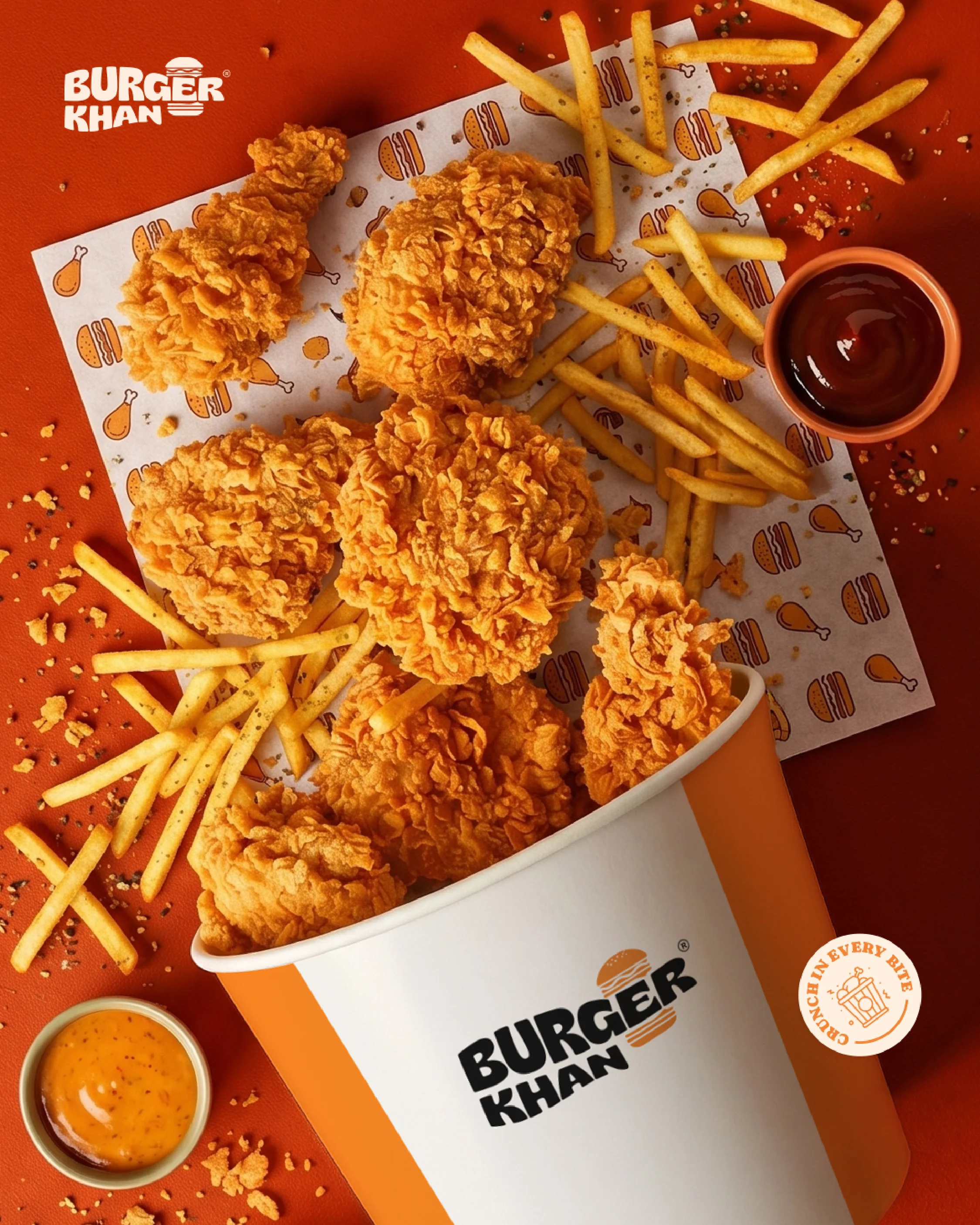Crunch In Every Bite - Crispy Chicken Bucket and Dips