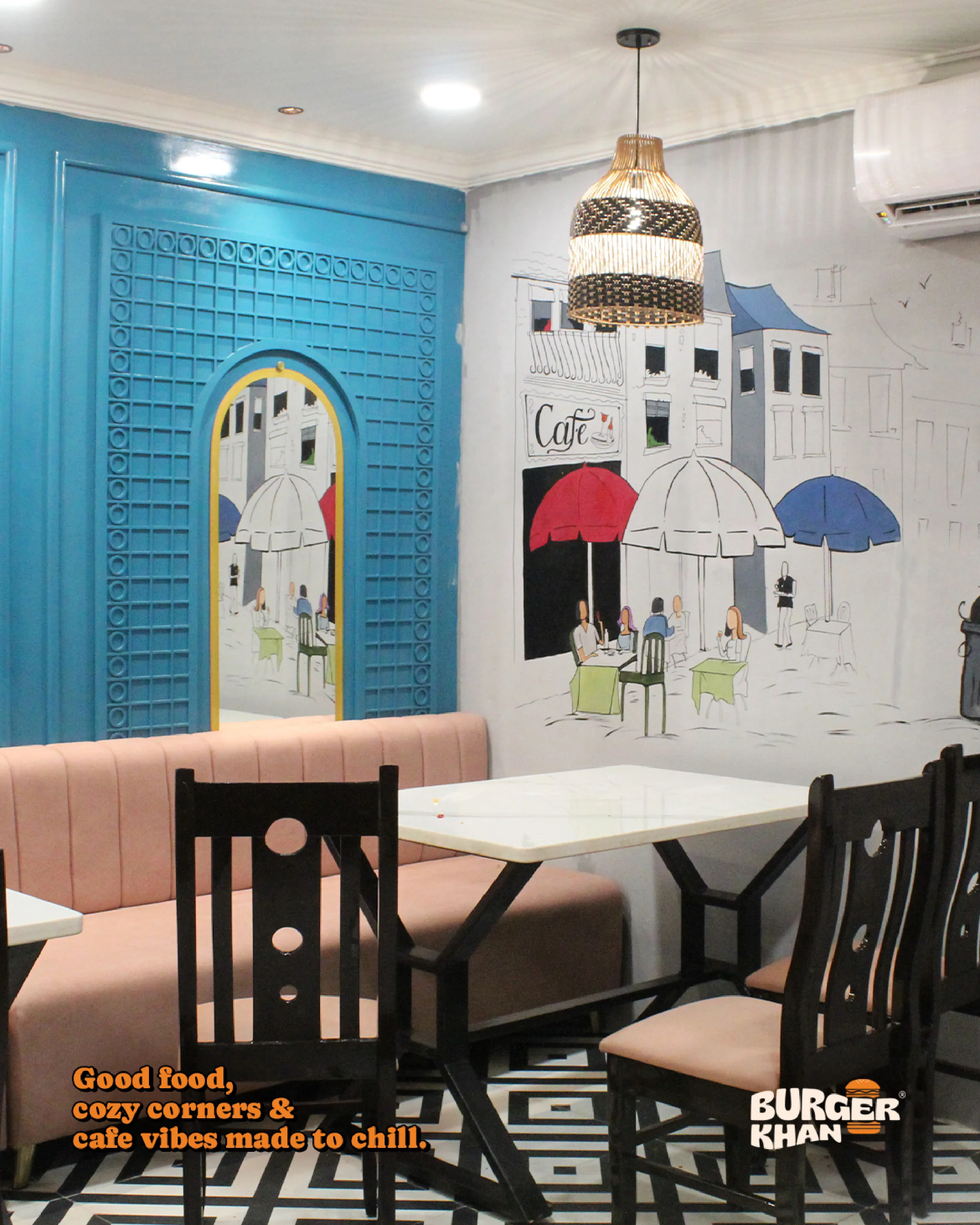 Good Food Cozy Corners and Cafe Vibes - Burger Khan Interior