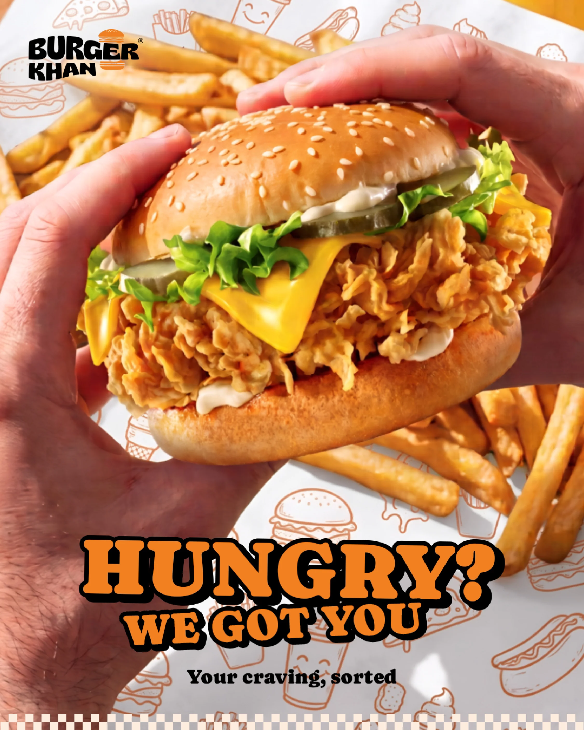 Hungry? We Got You - Burger Khan Oversized Juicy Burger