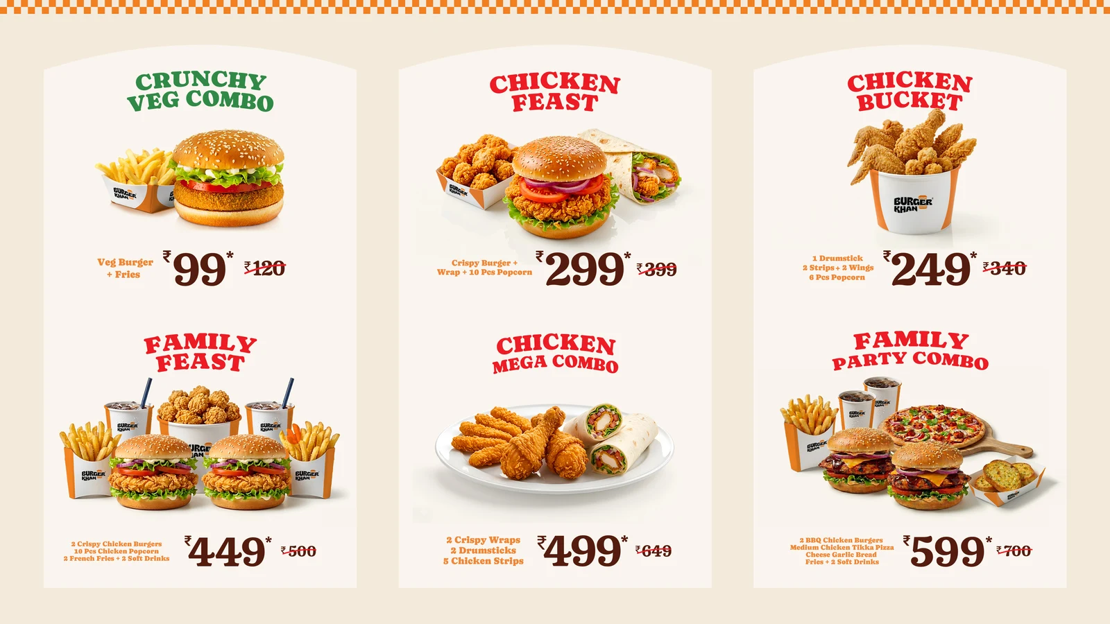 Burger Khan Special Combos Menu Board 2