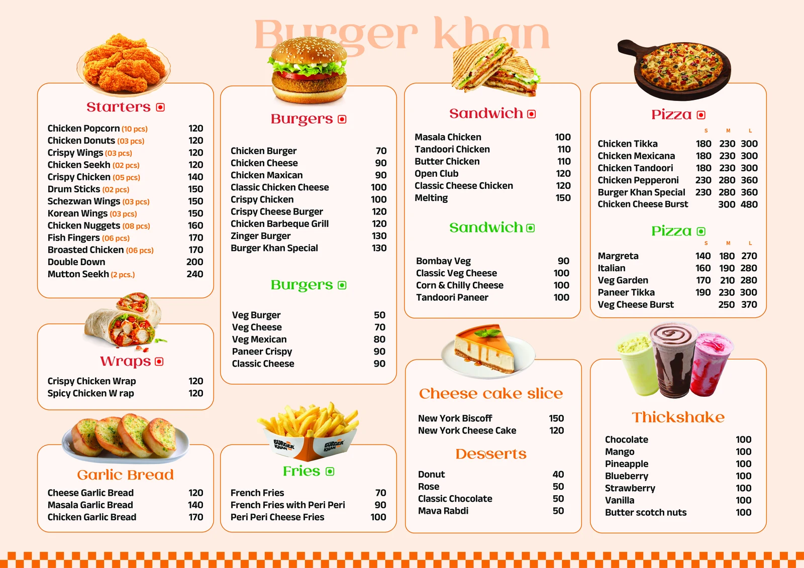 Burger Khan Master Menu Board