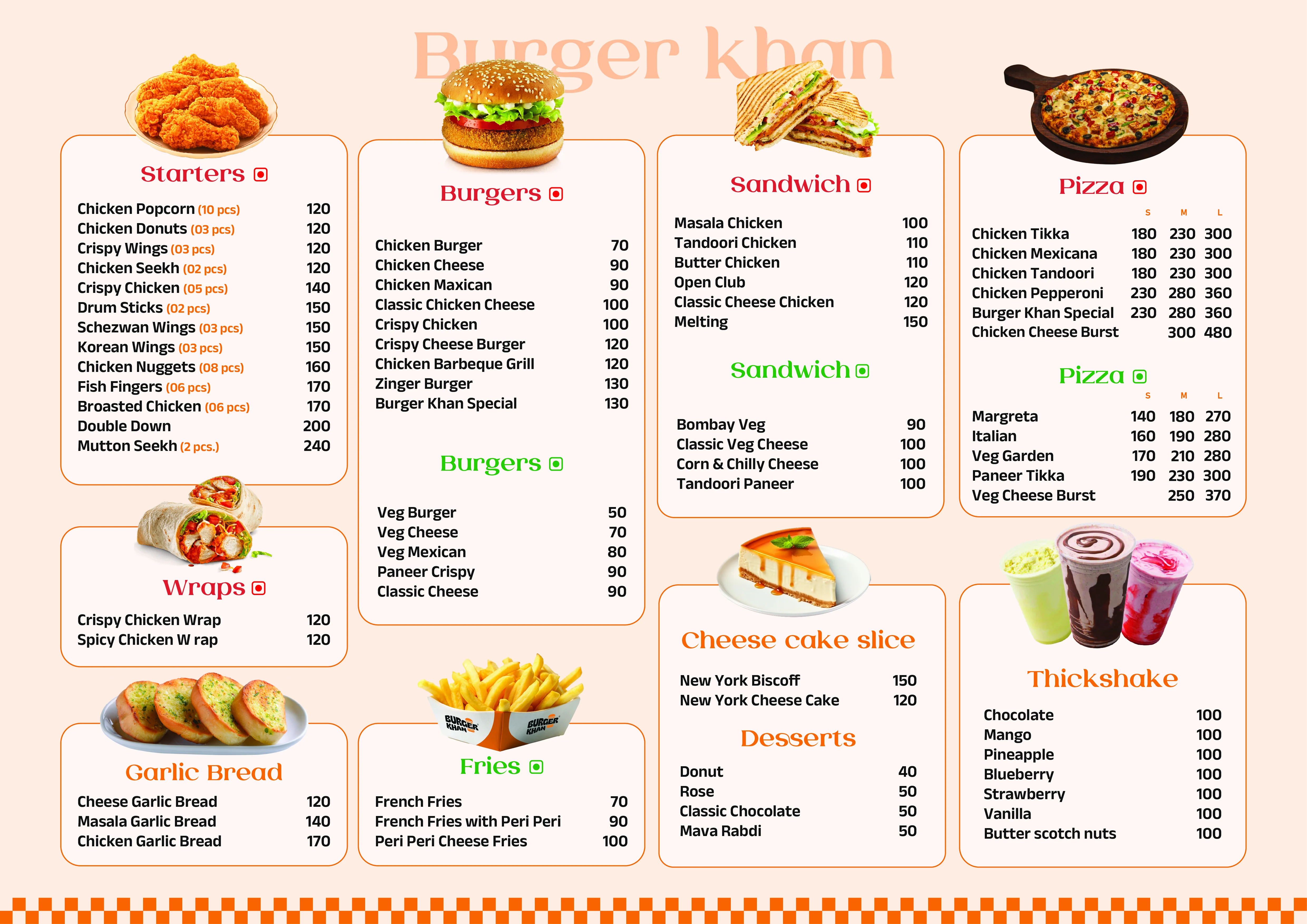 Burger Khan Official Menu Board Full HD View
