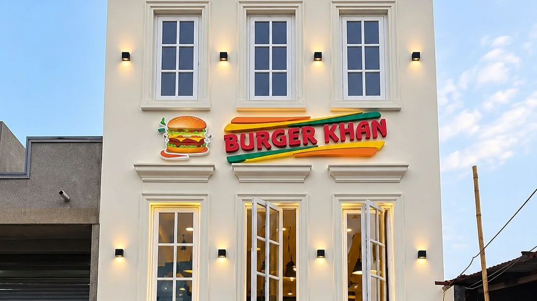 Burger Khan Main Storefront Signboard